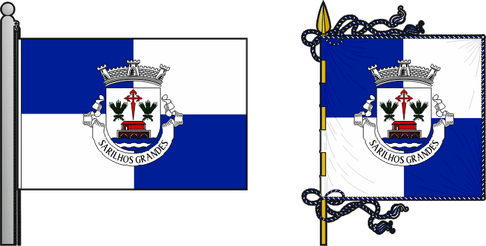 Bandeira e estandarte da freguesia de Sarilhos Grandes - Sarilhos Grandes civil parish, flag and banner Bandeira e estandarte da freguesia de Sarilhos Grandes - Sarilhos Grandes civil parish, flag and banner