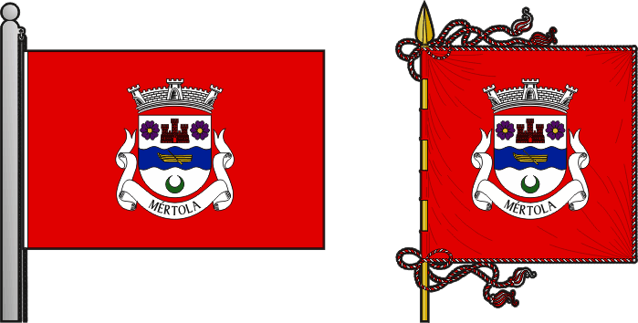 Bandeira e estandarte da freguesia de Mértola - Mértola civil parish, flag and banner Bandeira e estandarte da freguesia de Mértola - Mértola civil parish, flag and banner
