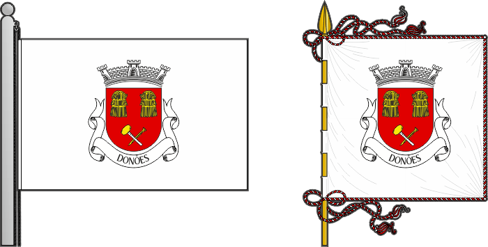Bandeira e estandarte da antiga freguesia de Donões - Donões former civil parish, flag and banner Bandeira e estandarte da antiga freguesia de Donões - Donões former civil parish, flag and banner