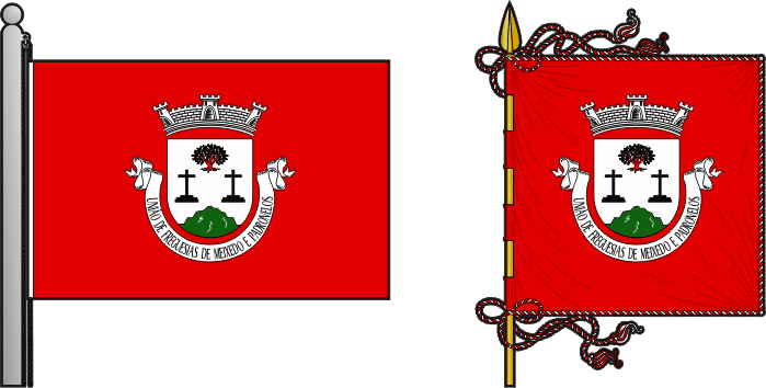 Bandeira e estandarte da União das freguesias de Meixedo e Padornelos - Meixedo and Padornelos civil parishes union flag and banner Bandeira e estandarte da União das freguesias de Meixedo e Padornelos - Meixedo and Padornelos civil parishes union flag and banner