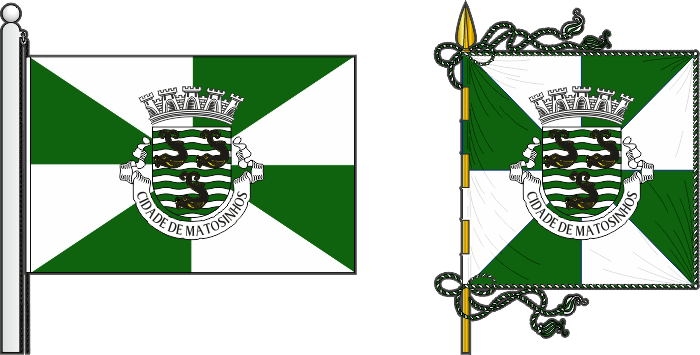 Bandeira e estandarte do Município de Matosinhos - Matosinhos municipal flag and banner Bandeira e estandarte do Município de Matosinhos - Matosinhos municipal flag and banner