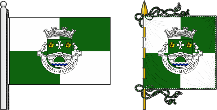 Bandeira e estandarte da antiga freguesia de Custóias - Custóias former civil parish, flag and banner