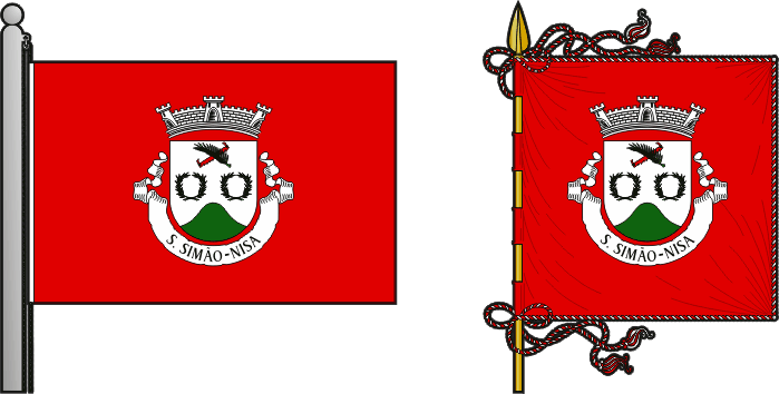 Bandeira e estandarte da antiga freguesia de São Simão - São Simão former civil parish, flag and banner Bandeira e estandarte da antiga freguesia de São Simão - São Simão former civil parish, flag and banner