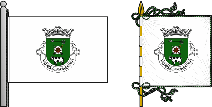 Bandeira e estandarte da freguesia de São Pedro de Nordestinho - São Pedro de Nordestinho civil parish, flag and banner Bandeira e estandarte da freguesia de São Pedro de Nordestinho - São Pedro de Nordestinho civil parish, flag and banner