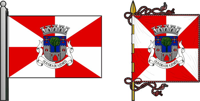 Bandeira e estandarte do Município de Oliveira de Azeméis - Oliveira de Azeméis Municipal municipal flag and banner Bandeira e estandarte do Município de Oliveira de Azeméis - Oliveira de Azeméis Municipal municipal flag and banner
