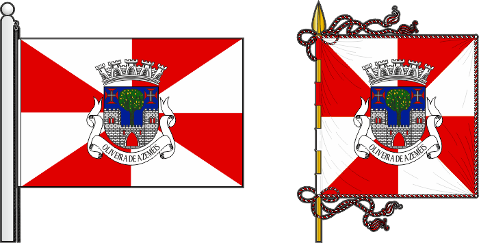 Bandeira e estandarte do Município de Oliveira de Azeméis - Oliveira de Azeméis Municipal municipal flag and banner Bandeira e estandarte do Município de Oliveira de Azeméis - Oliveira de Azeméis Municipal municipal flag and banner
