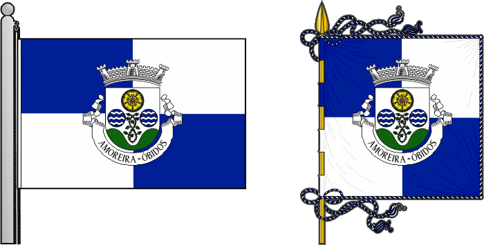 Bandeira e estandarte da freguesia de Amoreira - Amoreira civil parish, flag and banner Bandeira e estandarte da freguesia de Amoreira - Amoreira civil parish, flag and banner