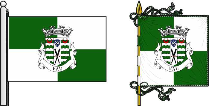 Bandeira e estandarte da freguesia de Vau - Vau civil parish, flag and banner Bandeira e estandarte da freguesia de Vau - Vau civil parish, flag and banner