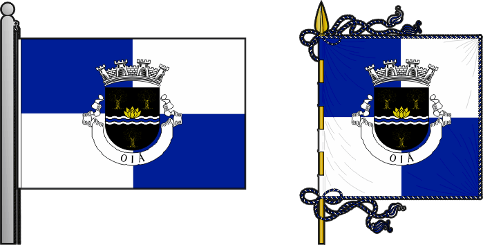 Bandeira e estandarte da freguesia de Oiã - Oiã civil parish, flag and banner Bandeira e estandarte da freguesia de Oiã - Oiã civil parish, flag and banner