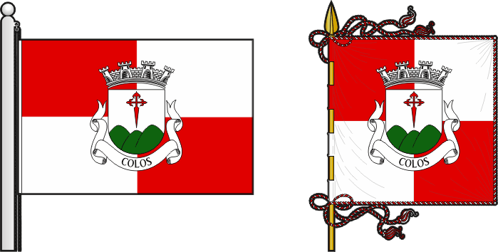 Bandeira e estandarte da freguesia de Colos - Colos civil parish, flag and banner Bandeira e estandarte da freguesia de Colos - Colos civil parish, flag and banner