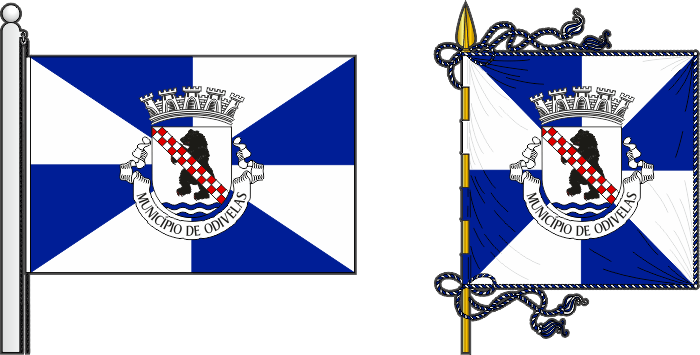 Bandeira e estandarte do Município de Odivelas - Odivelas municipal flag and banner Bandeira e estandarte do Município de Odivelas - Odivelas municipal flag and banner