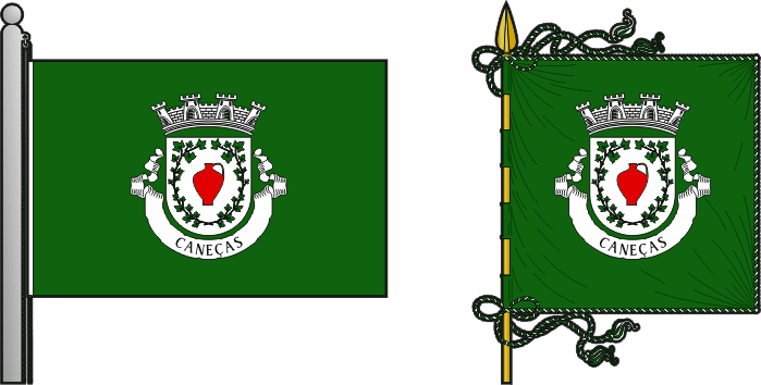 Bandeira e estandarte da antiga freguesia de Caneças - Caneças former civil parish, flag and banner Bandeira e estandarte da antiga freguesia de Caneças - Caneças former civil parish, flag and banner