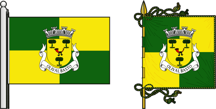 Bandeira e estandarte da antiga freguesia de Olival Basto - Olival Basto former civil parish, flag and banner