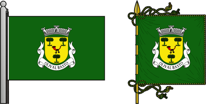 Bandeira e estandarte da antiga freguesia de Olival Basto - Olival Basto former civil parish, flag and banner