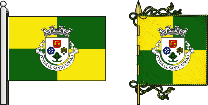 Bandeira e estandarte da antiga freguesia de Póvoa de Santo Adrião - Póvoa de Santo Adrião former civil parish, flag and banner Bandeira e estandarte da antiga freguesia de Póvoa de Santo Adrião - Póvoa de Santo Adrião former civil parish, flag and banner