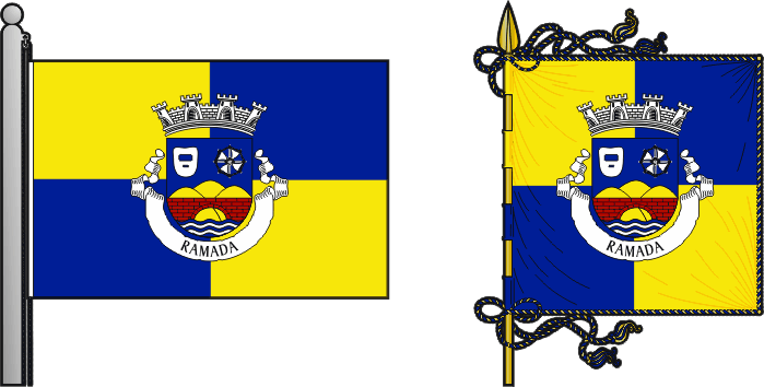 Bandeira e estandarte da antiga freguesia de Ramada - Ramada former civil parish, flag and banner Bandeira e estandarte da antiga freguesia de Ramada - Ramada former civil parish, flag and banner