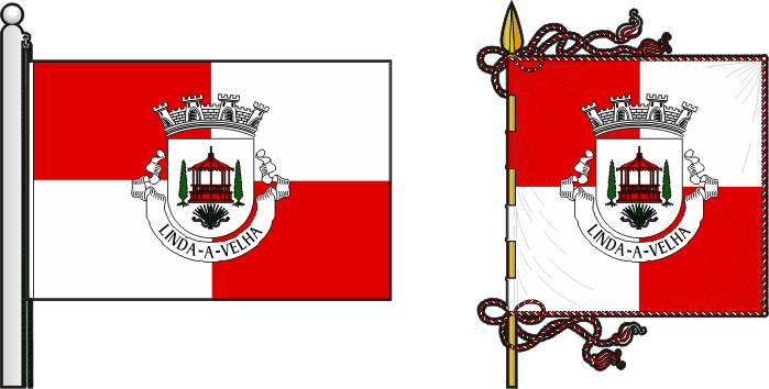 Bandeira e estandarte da antiga freguesia de Linda-a-Velha - Linda-a-Velha former civil parish, flag and banner Bandeira e estandarte da antiga freguesia de Linda-a-Velha - Linda-a-Velha former civil parish, flag and banner