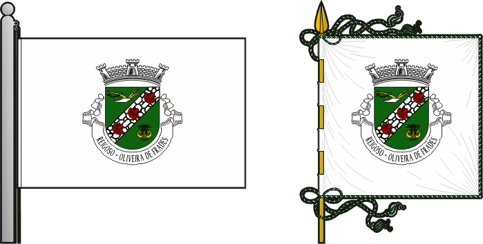 Bandeira e estandarte da antiga freguesia de Reigoso - Reigoso former civil parish, flag and banner