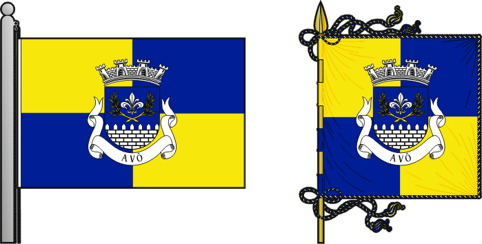 Bandeira e estandarte da freguesia de Avô - Avô civil parish, flag and banner Bandeira e estandarte da freguesia de Avô - Avô civil parish, flag and banner