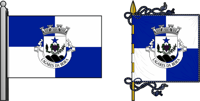 Bandeira e estandarte da freguesia de Lagares da Beira - Lagares da Beira civil parish, flag and banner