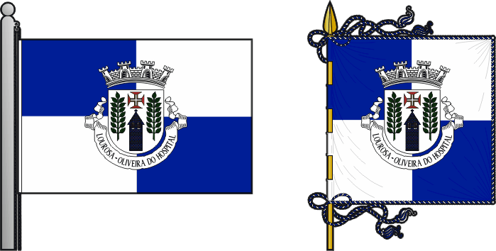 Bandeira e estandarte da freguesia de Lourosa - Lourosa civil parish, flag and banner Bandeira e estandarte da freguesia de Lourosa - Lourosa civil parish, flag and banner