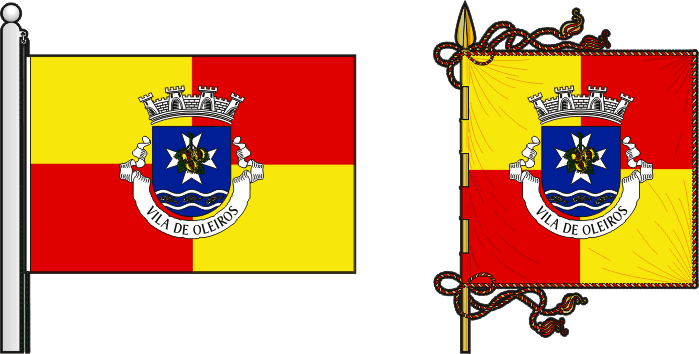 Bandeira e estandarte do município de Oleiros - Oleiros Municipality flag and banner