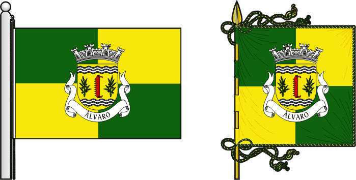 Bandeira e estandarte da freguesia de Álvaro - Álvaro civil parish, flag and banner Bandeira e estandarte da freguesia de Álvaro - Álvaro civil parish, flag and banner