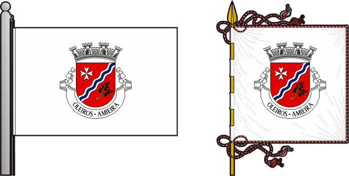 Bandeira e estandarte da Freguesia de Oleiros - Amieira - Oleiros - Amieira civil parish, flag and banner Bandeira e estandarte da Freguesia de Oleiros - Amieira - Oleiros - Amieira civil parish, flag and banner