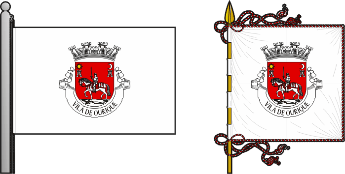 Bandeira e estandarte do Município de Ourique - Ourique municipal flag and banner Bandeira e estandarte do Município de Ourique - Ourique municipal flag and banner