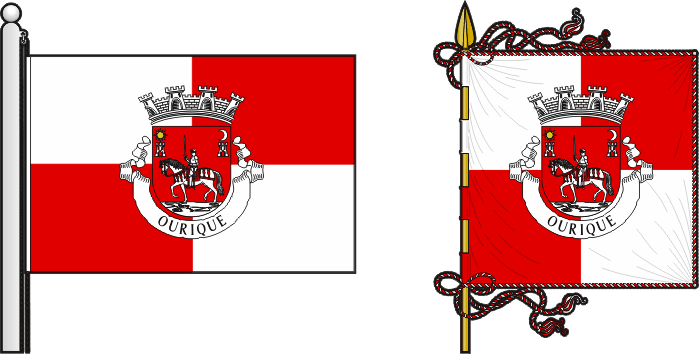 Bandeira e estandarte do Município de Ourique - Ourique municipal flag and banner Bandeira e estandarte do Município de Ourique - Ourique municipal flag and banner