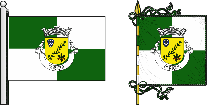Bandeira e estandarte da freguesia de Ourique - Ourique civil parish, flag and banner