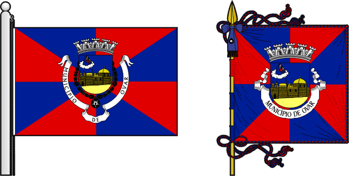 Bandeira e estandarte do Município de Ovar - Ovar municipal flag and banner Bandeira e estandarte do Município de Ovar - Ovar municipal flag and banner