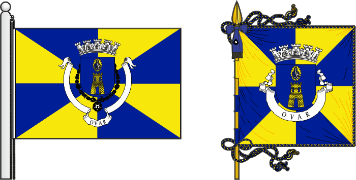 Bandeira e estandarte do Município de Ovar - Ovar municipal flag and banner Bandeira e estandarte do Município de Ovar - Ovar municipal flag and banner