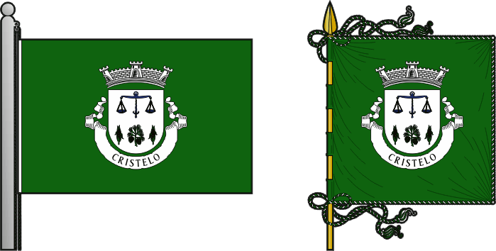 Bandeira e estandarte da antiga freguesia de Cristelo - Cristelo former civil parish, flag and banner Bandeira e estandarte da antiga freguesia de Cristelo - Cristelo former civil parish, flag and banner