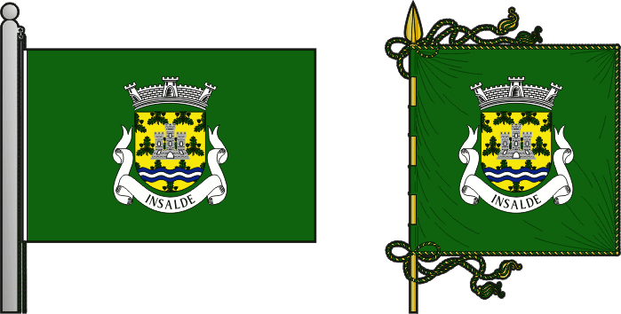 Bandeira e estandarte da antiga freguesia de Insalde - Insalde former civil parish, flag and banner