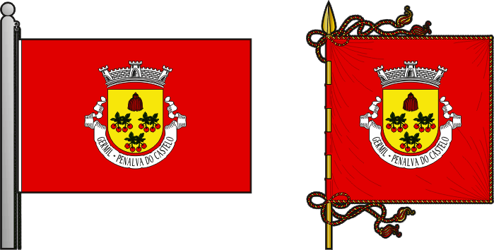 Bandeira e estandarte da freguesia de Germil - Germil civil parish, flag and banner Bandeira e estandarte da freguesia de Germil - Germil civil parish, flag and banner