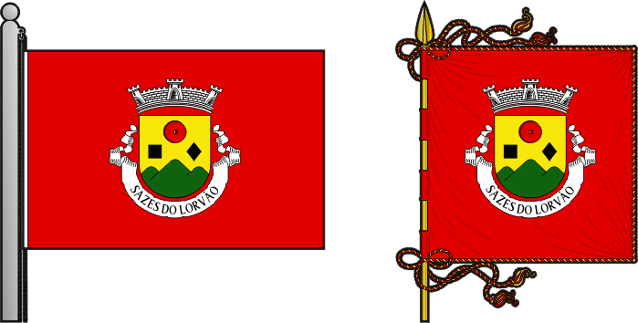 Bandeira e estandarte da freguesia de Sazes do Lorvão - Sazes do Lorvão civil parish, flag and banner Bandeira e estandarte da freguesia de Sazes do Lorvão - Sazes do Lorvão civil parish, flag and banner