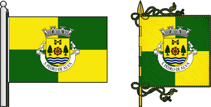Bandeira e estandarte da antiga freguesia de São Pedro de Alva - São Pedro de Alva former civil parish, flag and banner Bandeira e estandarte da antiga freguesia de São Pedro de Alva - São Pedro de Alva former civil parish, flag and banner