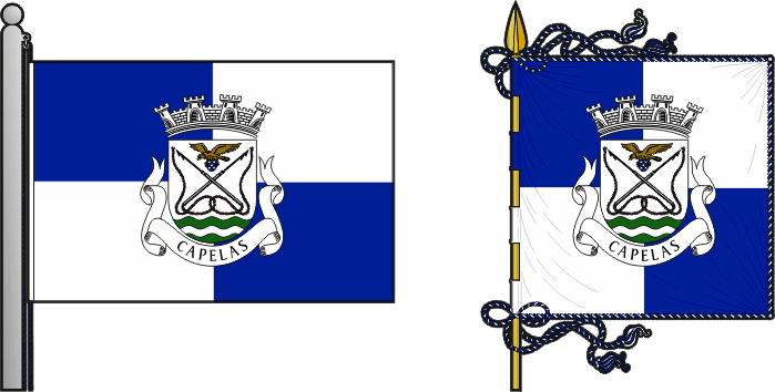 Bandeira e estandarte da freguesia de Capelas - Capelas civil parish, flag and banner Bandeira e estandarte da freguesia de Capelas - Capelas civil parish, flag and banner