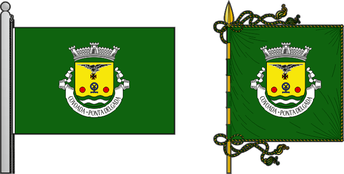 Bandeira e estandarte da freguesia de Covoada - Covoada civil parish, flag and banner Bandeira e estandarte da freguesia de Covoada - Covoada civil parish, flag and banner