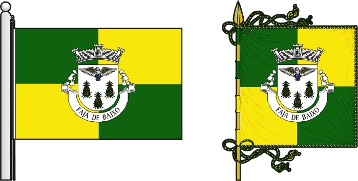 Bandeira e estandarte da freguesia de Fajã de Baixo - Fajã de Baixo civil parish, flag and banner Bandeira e estandarte da freguesia de Fajã de Baixo - Fajã de Baixo civil parish, flag and banner