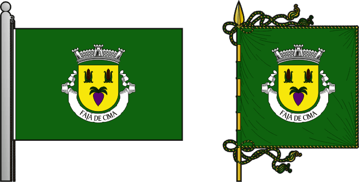 Bandeira e estandarte da freguesia de Fajã de Cima - Fajã de Cima civil parish, flag and banner