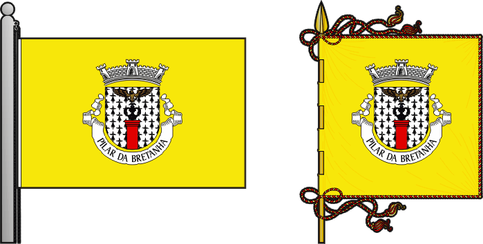 Bandeira e estandarte da freguesia de Pilar da Bretanha - Pilar da Bretanha civil parish, flag and banner