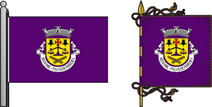 Bandeira e estandarte da freguesia de Meixomil - Meixomil civil parish, flag and banner Bandeira e estandarte da freguesia de Meixomil - Meixomil civil parish, flag and banner
