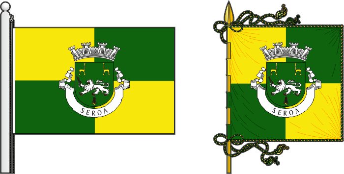 Bandeira e estandarte da freguesia de Seroa - Seroa civil parish, flag and banner Bandeira e estandarte da freguesia de Seroa - Seroa civil parish, flag and banner