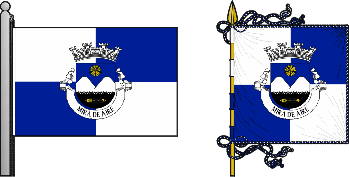 Bandeira e estandarte da freguesia de Mira de Aire - Mira de Aire civil parish, flag and banner Bandeira e estandarte da freguesia de Mira de Aire - Mira de Aire civil parish, flag and banner