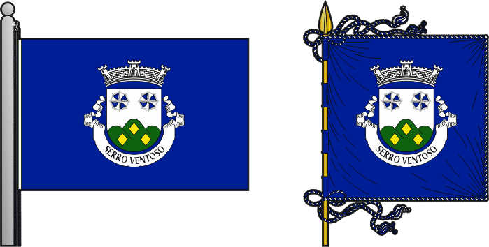 Bandeira e estandarte da freguesia de Serro Ventoso - Serro Ventoso civil parish, flag and banner