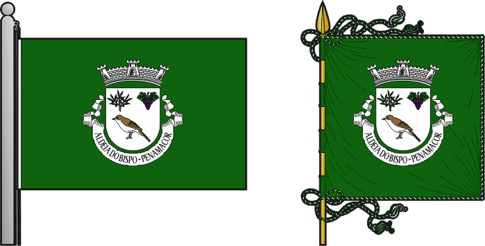 Bandeira e estandarte da antiga freguesia de Aldeia do Bispo - Aldeia do Bispo former civil parish, flag and banner