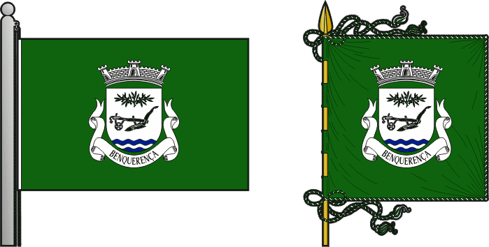 Bandeira e estandarte da freguesia de Benquerença - Benquerença civil parish, flag and banner