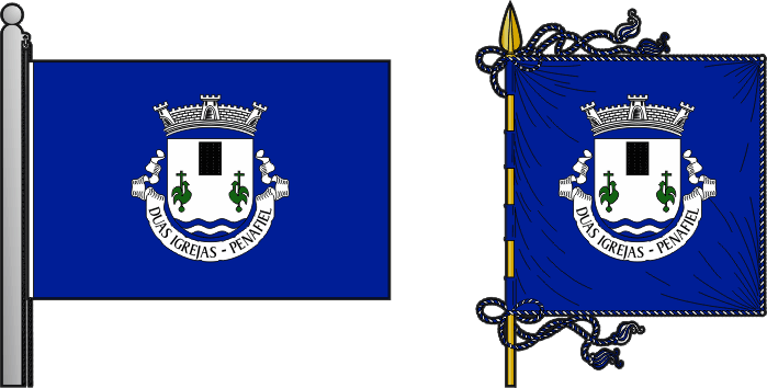 Bandeira e estandarte da freguesia de Duas Igrejas - Duas Igrejas civil parish, flag and banner Bandeira e estandarte da freguesia de Duas Igrejas - Duas Igrejas civil parish, flag and banner